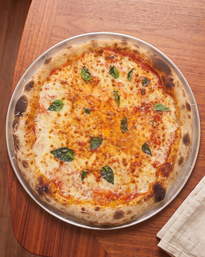Margherita pizza with tomato, mozzarella and basil at Pizza 8, Little Havana Miami